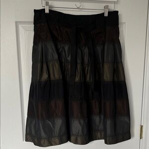 Zara Black and Brown A-Line Skirt